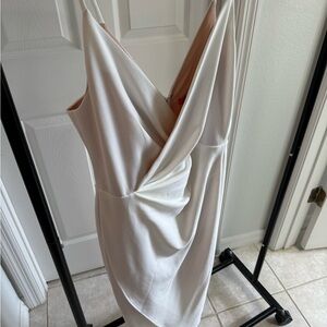 Betsey Johnson White Fully Lined Draped Dress